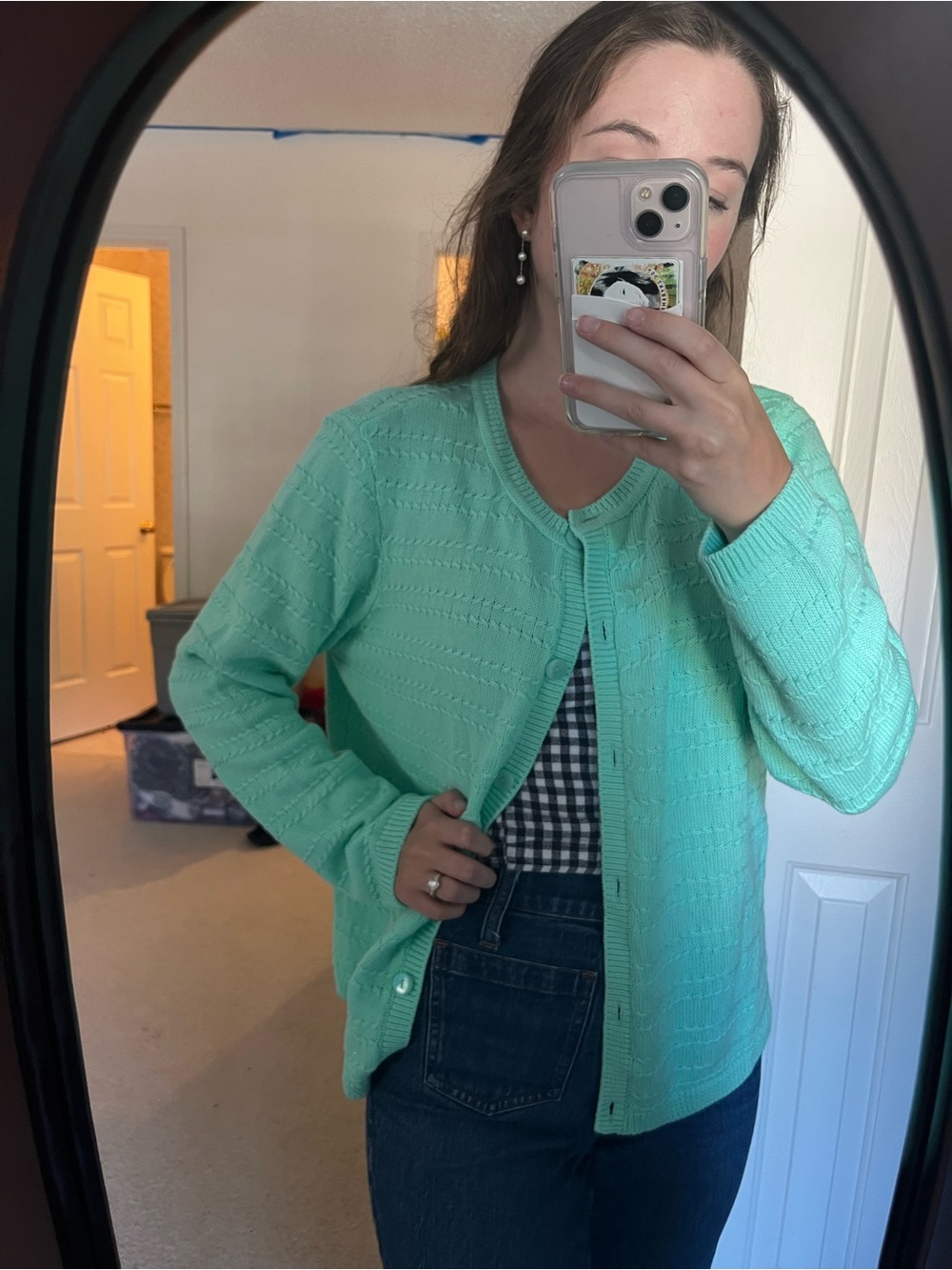 Appleseeds Mint Knit Women's Cardigan Sweater - Picture 6 of 9